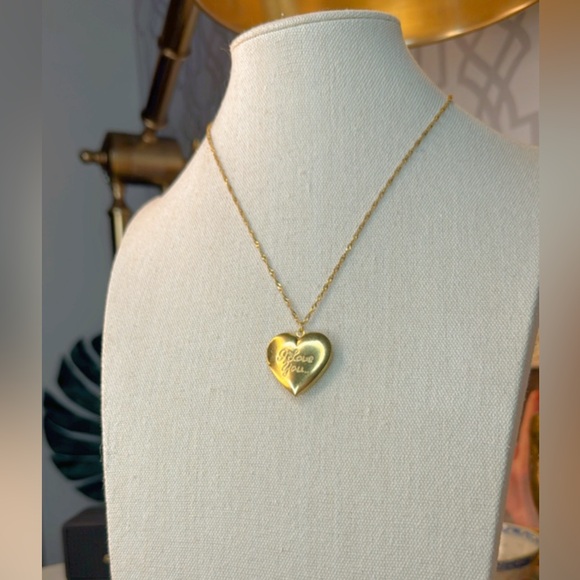 LARGE “I love you” locket charm on 18kt gold plated 18” chain 💫 - Picture 7 of 8
